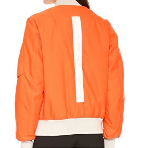 Rag & Bone Georgie Bomber Jacket Orange Nylon Technical Bomber Coat Size M - Picture 15 of 15